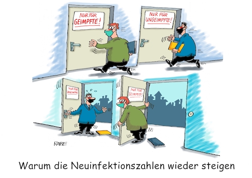 Cartoon: Tür an Tür ohne Alice (medium) by RABE tagged corona,bundländerkonferenz,merkel,kanzleramt,lockerungen,stufenplan,öffnungen,lockdown,shutdown,baumärkte,impfdosen,rki,fallzahlen,inzidenzwert,spahn,impfzentren,impfreihenfolge,notbremse,infektionszahlen,flickenteppich,tür,corona,bundländerkonferenz,merkel,kanzleramt,lockerungen,stufenplan,öffnungen,lockdown,shutdown,baumärkte,impfdosen,rki,fallzahlen,inzidenzwert,spahn,impfzentren,impfreihenfolge,notbremse,infektionszahlen,flickenteppich