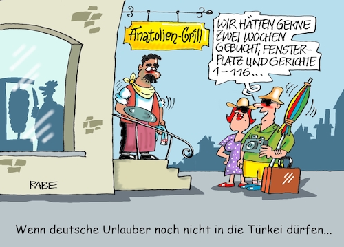 Cartoon: Türkenurlaub (medium) by RABE tagged virus,corona,pandemie,coronakrise,rabe,ralf,böhme,cartoon,karikatur,pressezeichnung,farbcartoon,tagescartoon,viren,virenschutz,mundschutz,desinfektion,föderal,föderalismus,ländersache,türkei,reisebeschränkungen,eu,grenzen,lockerungen,virus,corona,pandemie,coronakrise,rabe,ralf,böhme,cartoon,karikatur,pressezeichnung,farbcartoon,tagescartoon,viren,virenschutz,mundschutz,desinfektion,föderal,föderalismus,ländersache,türkei,reisebeschränkungen,eu,grenzen,lockerungen