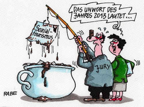 Cartoon: Unwörtliches (medium) by RABE tagged unwort,des,jahres,sozialtourismus,jury,sozialleistungen,tourismus,reisen,osteuropa,osteuropäer,rumänen,bulgaren,armutsdebatte,csu,seehofer,bayern,rabe,ralf,böhme,cartoon,karikatur,pressezeichnung,farbcartoon,angel,nachttopf,scheisse,auswahl,eu,europa,debatte,sozialstaat,rechte,braune,zuwanderer,sprachwissenschaftler,darmstadt,unwort,des,jahres,sozialtourismus,jury,sozialleistungen,tourismus,reisen,osteuropa,osteuropäer,rumänen,bulgaren,armutsdebatte,csu,seehofer,bayern,rabe,ralf,böhme,cartoon,karikatur,pressezeichnung,farbcartoon,angel,nachttopf,scheisse,auswahl,eu,europa,debatte,sozialstaat,rechte,braune,zuwanderer,sprachwissenschaftler,darmstadt