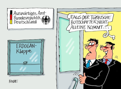 Cartoon: Urlaubsabbruch (medium) by RABE tagged gabriel,spd,urlaubsunterbrechung,außenminister,auswärtiges,amt,deutschland,botschafter,bestellung,rabe,ralf,böhme,cartoon,karikaur,pressezeichnung,farbcartoon,tagescartoon,türkei,erdogan,menschenrechte,menschenrechtsverlezung,pressefreiheit,journalisten,gabriel,spd,urlaubsunterbrechung,außenminister,auswärtiges,amt,deutschland,botschafter,bestellung,rabe,ralf,böhme,cartoon,karikaur,pressezeichnung,farbcartoon,tagescartoon,türkei,erdogan,menschenrechte,menschenrechtsverlezung,pressefreiheit,journalisten