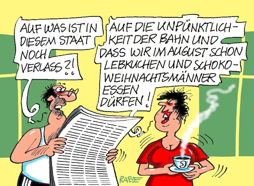 Cartoon: Verlass (medium) by RABE tagged merz,kanzler,koalition,union,spd,klingbeil,cartoon,karikatur,pressezeichnung,farbcartoon,tagescartoon,db,bahn,frühling,frühjahr,frühjahrsputz,ice,zug,blumenkasten,blumenkästen,esc,songcontest,verlass,bahndb,unpünktlichkeit,august,stollen,lebkuchen,saisonstart,schokoweihnachtsmänner,süßkram,supermarkt,weihnachten,merz,kanzler,koalition,union,spd,klingbeil,cartoon,karikatur,pressezeichnung,farbcartoon,tagescartoon,db,bahn,frühling,frühjahr,frühjahrsputz,ice,zug,blumenkasten,blumenkästen,esc,songcontest,verlass,bahndb,unpünktlichkeit,august,stollen,lebkuchen,saisonstart,schokoweihnachtsmänner,süßkram,supermarkt,weihnachten