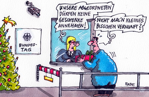 Cartoon: Vernunftbegabtes (medium) by RABE tagged vernunft,vernunftannahme,bundesregierung,bundestag,parlament,berlin,merkel,kanzlerin,cdu,abgeordnete,koalition,opposition,csu,fdp,spd,linke,grüne,piraten,sitze,abstimmung,pförtner,rabe,ralf,böhme,cartoon,karikatur,weihnachten,weihnachtsmann,geschenke,bescherung,christmas,weihnachtsbaum,kerzen,sterne,glaskugeln,vernunft,vernunftannahme,bundesregierung,bundestag,parlament,berlin,merkel,kanzlerin,cdu,abgeordnete,koalition,opposition,csu,fdp,spd,linke,grüne,piraten,sitze,abstimmung,pförtner,rabe,ralf,böhme,cartoon,karikatur,weihnachten,weihnachtsmann,geschenke,bescherung,christmas,weihnachtsbaum,kerzen,sterne,glaskugeln