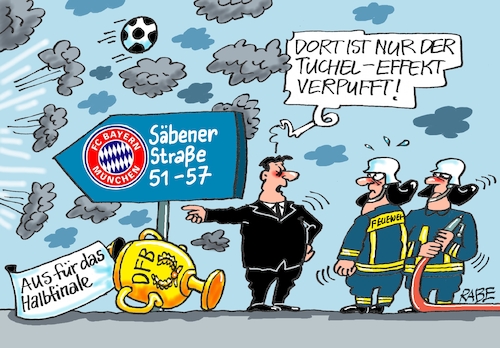 Cartoon: Verpufftes (medium) by RABE tagged fußball,ball,sport,bundesliga,trainer,fc,bayern,münchen,entlassung,nagelsmann,rabe,ralf,böhme,cartoon,karikatur,pressezeichnung,farbcartoon,tagescartoon,hintertür,tabellenführung,tuchel,trainerwechsel,freiburg,dfb,halbfinale,aus,säbener,straße,tucheleffekt,verpuffung,thomas,feuerwehr,qualm,qualmwolken,niederlage,fußball,ball,sport,bundesliga,trainer,fc,bayern,münchen,entlassung,nagelsmann,rabe,ralf,böhme,cartoon,karikatur,pressezeichnung,farbcartoon,tagescartoon,hintertür,tabellenführung,tuchel,trainerwechsel,freiburg,dfb,halbfinale,aus,säbener,straße,tucheleffekt,verpuffung,thomas,feuerwehr,qualm,qualmwolken,niederlage