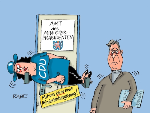 Cartoon: Verriegelt und verrammelt (medium) by RABE tagged landtagswahl,thüringen,bodo,ramelow,cdu,minderheitsregierung,rabe,ralf,böhme,cartoon,karikatur,pressezeichnung,farbcartoon,tagescartoon,tür,riegel,landtag,verweigerung,corona,terminvereinbarung,vogt,landtagswahl,thüringen,bodo,ramelow,cdu,minderheitsregierung,rabe,ralf,böhme,cartoon,karikatur,pressezeichnung,farbcartoon,tagescartoon,tür,riegel,landtag,verweigerung,corona,terminvereinbarung,vogt