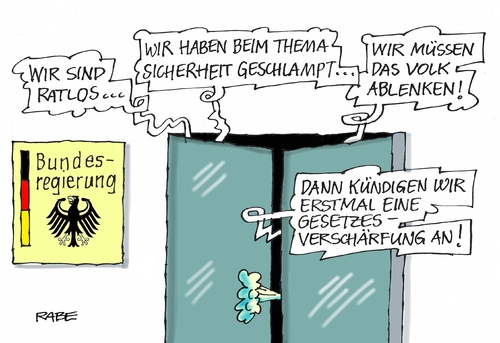 Cartoon: Verschärftes (medium) by RABE tagged asylgesetz,strafgesetz,flüchtlinge,syrer,südländer,flüchtlingskrise,silvester,köln,belästigung,merkel,rabe,ralf,böhme,cartoon,karikatur,pressezeichnung,farbcartoon,tagescartoon,bundesregierung,abgeordnete,polizei,silvesternacht,abschiebung,asylgesetz,strafgesetz,flüchtlinge,syrer,südländer,flüchtlingskrise,silvester,köln,belästigung,merkel,rabe,ralf,böhme,cartoon,karikatur,pressezeichnung,farbcartoon,tagescartoon,bundesregierung,abgeordnete,polizei,silvesternacht,abschiebung