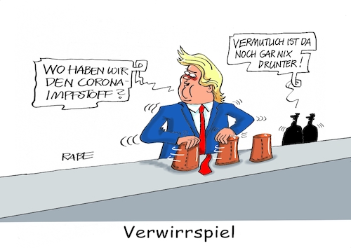 Cartoon: Verwirrte Verwirrung (medium) by RABE tagged trump,usa,president,bolton,literatur,bücher,rabe,ralf,böhme,cartoon,karikatur,pressezeichnung,farbcartoon,tagescartoon,enthüllung,enthüllungsroman,joe,biden,harris,wahlkampf,briefwahl,november,wähler,impfung,imfstoff,coronaimpfstoff,labore,impfstoffbereitstellung,hütchen,hütchenspieler,becher,würfel,verwirrung,trump,usa,president,bolton,literatur,bücher,rabe,ralf,böhme,cartoon,karikatur,pressezeichnung,farbcartoon,tagescartoon,enthüllung,enthüllungsroman,joe,biden,harris,wahlkampf,briefwahl,november,wähler,impfung,imfstoff,coronaimpfstoff,labore,impfstoffbereitstellung,hütchen,hütchenspieler,becher,würfel,verwirrung