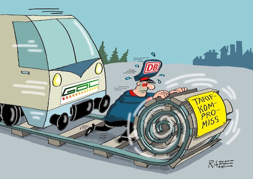 Cartoon: Von der Rolle (medium) by RABE tagged weselky,gdl,lokführer,lokführergewerkschaft,bahn,db,bahnstreik,streik,ralf,böhme,rabe,cartoon,karikatur,pressezeichnung,farbcartoon,tagescartoon,boxen,boxkanpf,boxhandschuhe,bahnkunden,bahnreisende,gleis,bahnschinen,tarifkompromiss,einigung,weselky,gdl,lokführer,lokführergewerkschaft,bahn,db,bahnstreik,streik,ralf,böhme,rabe,cartoon,karikatur,pressezeichnung,farbcartoon,tagescartoon,boxen,boxkanpf,boxhandschuhe,bahnkunden,bahnreisende,gleis,bahnschinen,tarifkompromiss,einigung