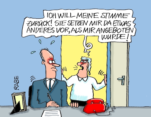 Cartoon: Wählerveralberung (medium) by RABE tagged ampel,ampelregierung,rot,grün,gelb,fdp,spd,grüne,rabe,ralf,böhme,cartoon,karikatur,pressezeichnung,farbcartoon,tagescartoon,inflation,einkommen,rente,rentenpaket,bruch,streit,neuwahlen,merz,kanzler,wähler,wahlversprechen,wählerbetrug,lüge,sondervermögen,schuldenpaket,schuldenbremse,wählerstimme,ampel,ampelregierung,rot,grün,gelb,fdp,spd,grüne,rabe,ralf,böhme,cartoon,karikatur,pressezeichnung,farbcartoon,tagescartoon,inflation,einkommen,rente,rentenpaket,bruch,streit,neuwahlen,merz,kanzler,wähler,wahlversprechen,wählerbetrug,lüge,sondervermögen,schuldenpaket,schuldenbremse,wählerstimme