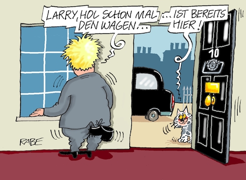 Cartoon: Wagenholer (medium) by RABE tagged boris,johnson,rücktritt,premier,london,downing,street,number,ten,parteichef,regierungscheff,rabe,ralf,böhme,cartoon,karikatur,pressezeichnung,farbcartoon,tagescartoon,kater,larry,hauskatze,larrycat,stehaufmännchen,partygate,sexgate,minister,rücktritte,nachfolger,boris,johnson,rücktritt,premier,london,downing,street,number,ten,parteichef,regierungscheff,rabe,ralf,böhme,cartoon,karikatur,pressezeichnung,farbcartoon,tagescartoon,kater,larry,hauskatze,larrycat,stehaufmännchen,partygate,sexgate,minister,rücktritte,nachfolger