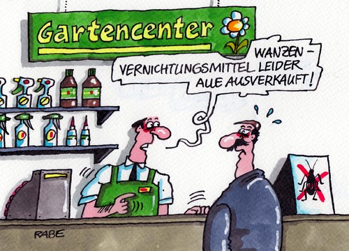 Cartoon: Wanzenschutz Variante2 (medium) by RABE tagged bundesinnenminister,friedrich,csu,usa,obama,besuch,abhöraffäre,ausspähaffäre,ausspähprogramm,internet,snowden,rabe,ralf,böhme,cartoon,karikatur,pressezeichnung,garten,gartencenter,pflanzenschutzmittel,insektenschutz,sprühflasche,milben,zecken,ameisen,schädlingsbekämpfung,kunde,bundesinnenminister,friedrich,csu,usa,obama,besuch,abhöraffäre,ausspähaffäre,ausspähprogramm,internet,snowden,rabe,ralf,böhme,cartoon,karikatur,pressezeichnung,garten,gartencenter,pflanzenschutzmittel,insektenschutz,sprühflasche,milben,zecken,ameisen,schädlingsbekämpfung,kunde