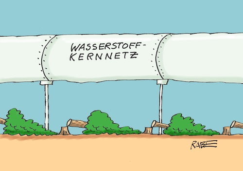 Cartoon: Wasserstoffkernnetz (medium) by RABE tagged habeck,wasserstoffenergie,wasserstoffenergienetz,rohre,röhren,rabe,ralf,böhme,cartoon,karikatur,pressezeichnung,farbcartoon,tagescartoon,klimafreundlich,rohrleitung,baum,bäume,fällung,fällarbeiten,baumstumpf,habeck,wasserstoffenergie,wasserstoffenergienetz,rohre,röhren,rabe,ralf,böhme,cartoon,karikatur,pressezeichnung,farbcartoon,tagescartoon,klimafreundlich,rohrleitung,baum,bäume,fällung,fällarbeiten,baumstumpf