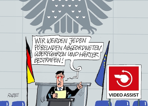 Cartoon: Wenn Abgeordnete pöbeln (medium) by RABE tagged ampel,ampelregierung,rot,grün,gelb,fdp,spd,grüne,rabe,ralf,böhme,cartoon,karikatur,pressezeichnung,farbcartoon,tagescartoon,bestrafung,pöbelei,pöbler,bundestag,videobeweis,videoassistent,var,fußball,em,schiedsrichter,ampel,ampelregierung,rot,grün,gelb,fdp,spd,grüne,rabe,ralf,böhme,cartoon,karikatur,pressezeichnung,farbcartoon,tagescartoon,bestrafung,pöbelei,pöbler,bundestag,videobeweis,videoassistent,var,fußball,em,schiedsrichter