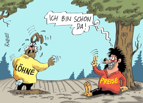 Cartoon: Wettläufiges (medium) by RABE tagged energiewende,windkraft,windräder,solarenergie,umweltminister,robert,habeck,grüne,rabe,ralf,böhme,cartoon,karikatur,pressezeichnung,farbcartoon,tagescartoon,michel,lastenträger,kosten,energiepreise,ukrainekrieg,sanktionen,preissteigerungen,preise,löhne,kaufkraft,inflation,verbraucher,verbraucherpreise,wettlauf,furche,acker,hase,igel,energiewende,windkraft,windräder,solarenergie,umweltminister,robert,habeck,grüne,rabe,ralf,böhme,cartoon,karikatur,pressezeichnung,farbcartoon,tagescartoon,michel,lastenträger,kosten,energiepreise,ukrainekrieg,sanktionen,preissteigerungen,preise,löhne,kaufkraft,inflation,verbraucher,verbraucherpreise,wettlauf,furche,acker,hase,igel