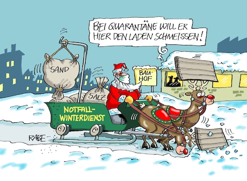 Cartoon: Winterdienstliches (medium) by RABE tagged corona,bildung,bildungsminister,kanzleramt,bildungskonferenz,lehrerkonferenz,laptop,ausstatung,digitalisierung,bildungsmonitor,internetzugan,wlan,aufwachen,winterdienst,räumdienst,bauhof,streusand,weihnachten,quarantäne,weihnachtsmann,schnee,rentiere,schlitten,fallzahlen,lockdown,rki,verschärfung,corona,bildung,bildungsminister,kanzleramt,bildungskonferenz,lehrerkonferenz,laptop,ausstatung,digitalisierung,bildungsmonitor,internetzugan,wlan,aufwachen,winterdienst,räumdienst,bauhof,streusand,weihnachten,quarantäne,weihnachtsmann,schnee,rentiere,schlitten,fallzahlen,lockdown,rki,verschärfung