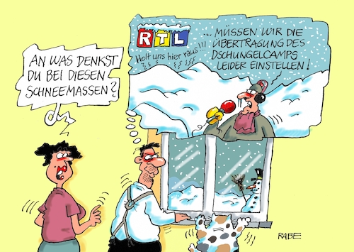 Cartoon: Winterdschungelcamp (medium) by RABE tagged dschungel,dschungelcamp,rtl,australien,promis,ekelshow,rabe,ralf,böhme,cartoon,karikatur,pressezeichnung,farbcartoon,tagescartoon,schnee,winter,schneeflocken,schneechaos,dschungel,dschungelcamp,rtl,australien,promis,ekelshow,rabe,ralf,böhme,cartoon,karikatur,pressezeichnung,farbcartoon,tagescartoon,schnee,winter,schneeflocken,schneechaos