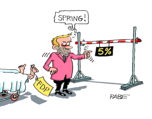 Cartoon: Wirds bald (medium) by RABE tagged ampel,ampelregierung,rot,grün,gelb,fdp,spd,grüne,rabe,ralf,böhme,cartoon,karikatur,pressezeichnung,farbcartoon,tagescartoon,inflation,einkommen,rente,rentenpaket,bruch,streit,neuwahlen,wahlkampf,liberale,fünfprozenthürde,hürde,fußzehe,zehe,tod,gerichtsmedizin,lindner,ampel,ampelregierung,rot,grün,gelb,fdp,spd,grüne,rabe,ralf,böhme,cartoon,karikatur,pressezeichnung,farbcartoon,tagescartoon,inflation,einkommen,rente,rentenpaket,bruch,streit,neuwahlen,wahlkampf,liberale,fünfprozenthürde,hürde,fußzehe,zehe,tod,gerichtsmedizin,lindner