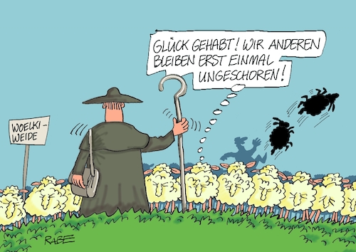 Cartoon: Woelki Schäfchen (medium) by RABE tagged woelki,kardenal,missbrauchsskandal,knäblein,erzbischof,erzbischofstum,köln,rabe,ralf,böhme,cartoon,karikatur,pressezeichnung,farbcartoon,tagescartoon,herde,schafe,schäfchen,hirte,schäfer,missbrauchsgutachten,woelki,kardenal,missbrauchsskandal,knäblein,erzbischof,erzbischofstum,köln,rabe,ralf,böhme,cartoon,karikatur,pressezeichnung,farbcartoon,tagescartoon,herde,schafe,schäfchen,hirte,schäfer,missbrauchsgutachten