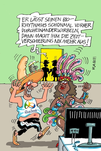 Cartoon: Zeitverschiebung (medium) by RABE tagged rio,sommerspiele,olympia,plympiade,finanzen,finanzlöcher,pleite,finanzminister,rabe,ralf,böhme,cartoon,karikatur,pressezeichnung,farbcartoon,tagescartoon,ringe,leiter,zeitverschiebung,mitternacht,samba,sambamädchen,karneval,tanz,rio,sommerspiele,olympia,plympiade,finanzen,finanzlöcher,pleite,finanzminister,rabe,ralf,böhme,cartoon,karikatur,pressezeichnung,farbcartoon,tagescartoon,ringe,leiter,zeitverschiebung,mitternacht,samba,sambamädchen,karneval,tanz