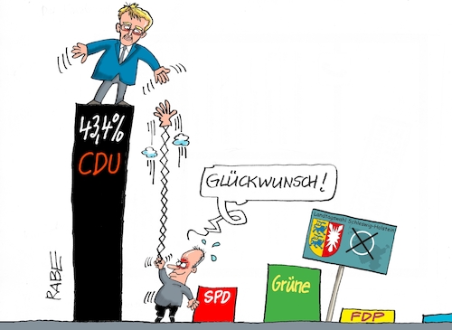 Cartoon: Ziemlich beste Freunde (medium) by RABE tagged landtagswahl,landtagswahlen,daniel,günther,cdu,schleswig,holstein,friedrich,merz,rabe,ralf,böhme,cartoon,karikatur,pressezeichnung,farbcartoon,tagescartoon,nordsee,wahlsieg,spd,fdp,grüne,säulendiagramm,landtagswahl,landtagswahlen,daniel,günther,cdu,schleswig,holstein,friedrich,merz,rabe,ralf,böhme,cartoon,karikatur,pressezeichnung,farbcartoon,tagescartoon,nordsee,wahlsieg,spd,fdp,grüne,säulendiagramm