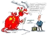 Cartoon: Ausbügeln (small) by RABE tagged merz,kanzler,koalition,union,spd,klingbeil,cartoon,karikatur,pressezeichnung,farbcartoon,tagescartoon,bürokratie,verwaltung,beamte,modernisierung,monster,drachen,schwert,holzschwert,nägel,säge,wadephul,außenminister,kritik,china,chinareise,peking,drache,verträge,bügelbrett,bügeleisen,wirtschaftsverträge
