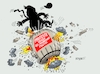 Cartoon: Blick in die Zukunft (small) by RABE tagged trrump,donald,präsident,usa,zoll,strafzoll,cartoon,karikatur,rabe,ralf,böhme,pressezeichnung,farbcartoon,tagescartoon,vatikan,büro,papst,franziskus,tod,sekretär,konklave,selbsternennung,kirche,bischof,la,los,angeles,straßenkämpfe,protest,unruhe,nationalgarde,marines,migrationspolitik,straßenschlacht,pulverfass,explosion