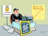 Cartoon: Buchmesse (small) by RABE tagged merz,kanzler,koalition,union,spd,klingbeil,cartoon,karikatur,pressezeichnung,farbcartoon,tagescartoon,bürokratie,verwaltung,beamte,modernisierung,monster,drachen,schwert,holzschwert,nägel,säge,leipzig,buchmesse,signierstunde,mineralölkonzern,bücher,benzinpreise,dieselpreise,bilanz,preissteigerung,preissprünge,usa,trump,iran,irankrieg,hormus,bellestristik,literatur,roman