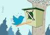 Cartoon: Einflugloch (small) by RABE tagged elon,musk,twitter,social,media,rabe,ralf,böhme,cartoon,karikatur,pressezeichnung,farbcartoon,tagescartoon,vogel,vögelchen,schnabel,änderung,vogelhaus,nistkasten