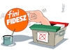 Cartoon: Fidesz endet (small) by RABE tagged merz,kanzler,koalition,union,spd,klingbeil,cartoon,karikatur,pressezeichnung,farbcartoon,tagescartoon,db,bahn,frühling,frühjahr,frühjahrsputz,ice,zug,blumenkasten,blumenkästen,ungarn,orban,fidesz,wahl,wahlurne,wähler,hand,pinsel