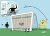 Cartoon: Neuer (small) by RABE tagged fußball,fussball,bundesliga,meistertitel,fußballer,bayern,münchen,bayer,leverkusen,rabe,ralf,böhme,cartoon,karikatur,pressezeichnung,frabcartoon,tagescartoon,schild,meister,schuß,ecke,eckball,sport,manuel,neuer,torwart,torhüter,karriereende,schluß,ende,schlüssel,schloß,kanzler,kanzleramt