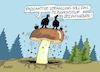 Cartoon: Pilzwachstum (small) by RABE tagged pilz,pilze,pilzzeit,pilzsucher,riesenpilz,steinpilz,pilzwachstum,wald,rabe,ralf,böhme,cartoon,karikatur,pressezeichnung,farbcartoon,tagescartoon,atommüll,fässer,radioaktivität,strahlung,endlager,atommüllendlager