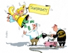 Cartoon: Rabattsauger (small) by RABE tagged merz,kanzler,koalition,union,spd,klingbeil,cartoon,karikatur,pressezeichnung,farbcartoon,tagescartoon,db,bahn,frühling,frühjahr,frühjahrsputz,ice,zug,blumenkasten,blumenkästen,esc,songcontest,rabatt,tankrabatt,tankstelle,autofahrer,michel,fortuna,füllhorn,geldscheine,staubsauger,mineralölkonzern,abstauber,spritpreis