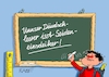 Cartoon: Seiteneinsteigerei (small) by RABE tagged lehrer,schüler,bildung,bildungswesen,bildungsbereich,lehrerzimmer,schulklasse,rabe,ralf,böhme,cartoon,karikatur,pressezeichnung,tageszeichnung,seiteneinsteiger,lehrermangel,tafel,schultafel,kreide