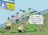 Cartoon: Staulangeweile (small) by RABE tagged merz,kanzler,koalition,union,spd,klingbeil,cartoon,karikatur,pressezeichnung,farbcartoon,tagescartoon,db,bahn,frühling,frühjahr,frühjahrsputz,ice,zug,blumenkasten,blumenkästen,ostern,osternest,eiersuche,stau,autobahn,staugefahr,polizei,langeweile