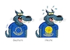 Cartoon: Wolfsabschuss (small) by RABE tagged merz,groko,spd,union,posten,postenvergabe,rabe,ralf,böhme,cartoon,karikatur,pressezeichnung,farbcartoon,tagescartoon,schaufenster,deko,umbau,laden,ladenhüter,regierungsbildung,wolf,wölfe,naturschutz,abschuss,schutz,jagd,eu,brüssel,europa,beschluss