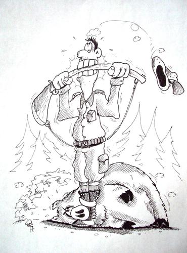 Cartoon: gejagter Jäger (medium) by erix tagged jagd