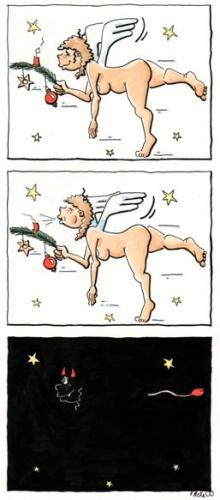 Cartoon: Engelchen (medium) by mele tagged weihnachten,christmas,engel,weihnachten,engel,flügel,fliegen,kerzen,ausblasen,dunkel,nacht,auspusten,nackt