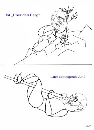 Cartoon: Sonntagsfrage (medium) by menschenskindergarten tagged schulz,spd,sonntagsfrage,cdu,merkel