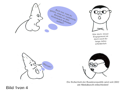 Cartoon: Wir übernehmen Verantwortung (medium) by menschenskindergarten tagged bundeswehr,hindukusch,cdu,spd,bundestag