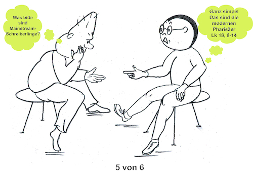 Cartoon: Spiegel der Umformungen (medium) by menschenskindergarten tagged spiegel,relotius,medien,presse,narrative,storytelling