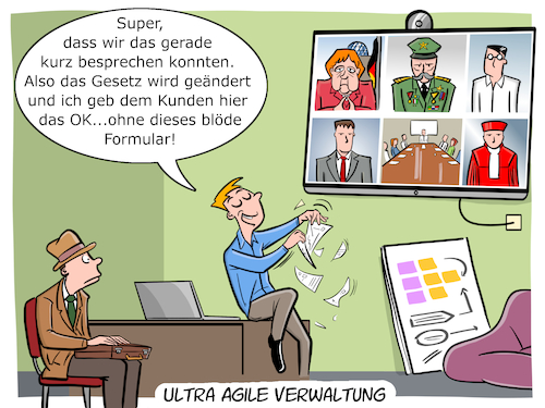 Cartoon: Agile Verwaltung (medium) by Cloud Science tagged agil,agilitaet,verwaltung,amt,buerokratie,scrum,formular,starr,buerkratisch,flexibel,dynamisch,change,wandel,digitalisierung,digital,sachbearbeiter,arbeitsweise,innovation,trend,zukunft,agil,agilitaet,verwaltung,amt,buerokratie,scrum,formular,starr,buerkratisch,flexibel,dynamisch,change,wandel,digitalisierung,digital,sachbearbeiter,arbeitsweise,innovation,trend,zukunft