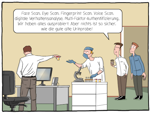 Cartoon: Datensicherheit (medium) by Cloud Science tagged datenschutz,datensicherheit,business,management,wirtschaft,passwort,login,authentifizierung,sicherheit,passwortstaerke,access,face,scan,iris,biometrische,daten,biometrie,multi,faktor,urinprobe,legitimation,legitimationsverfahren,hacker,digitalisierung,digital,it,technologie,einloggen,security,cybersecurity,itsecurity,hacken,moeller,datenschutz,datensicherheit,business,management,wirtschaft,passwort,login,authentifizierung,sicherheit,passwortstaerke,access,face,scan,iris,biometrische,daten,biometrie,multi,faktor,urinprobe,legitimation,legitimationsverfahren,hacker,digitalisierung,digital,it,technologie,einloggen,security,cybersecurity,itsecurity,hacken,moeller