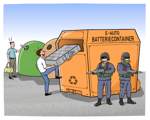 Cartoon: E-Auto Batterien Recycling (medium) by Cloud Science tagged akku,lithium,ionen,batterie,batterien,entsorgung,kobalt,rohstoffe,nickel,elektromobilität,emobility,recycling,nachhaltigkeit,umwelt,müll,abfall,verkehrswende,energie,antrieb,autoindustrie,autohersteller,autobatterie,akku,lithium,ionen,batterie,batterien,entsorgung,kobalt,rohstoffe,nickel,elektromobilität,emobility,recycling,nachhaltigkeit,umwelt,müll,abfall,verkehrswende,energie,antrieb,autoindustrie,autohersteller,autobatterie