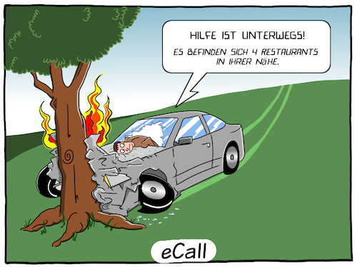 Cartoon: eCall (medium) by Cloud Science tagged auto,technik,technologie,elektronik,notruf,verkehr,autoindustrie,automobil,daten,datenschutz,notfall,digital,digitalisierung,sensoren,unfall,verkehrsunfall,baum,gps,motorhaube,cartoon,blabla,auto,technik,technologie,elektronik,notruf,verkehr,autoindustrie,automobil,daten,datenschutz,notfall,digital,digitalisierung,sensoren,unfall,verkehrsunfall,baum,gps,motorhaube,cartoon,blabla