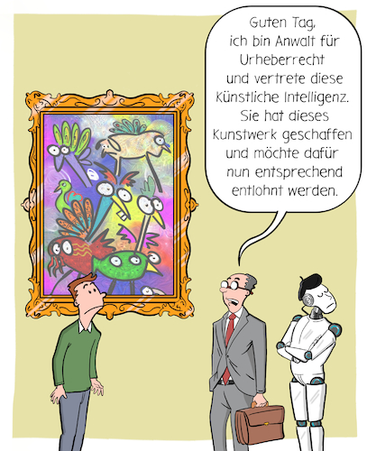 Cartoon: KI Urheber (medium) by Cloud Science tagged ki,urheber,urheberrecht,medienrecht,künstliche,intelligenz,schöpfung,erschaffen,krativ,ai,maschine,tech,technik,technologie,zukunft,innovation,digital,digitalisierung,it,roboter,machine,learning,algorithmen,gemälde,museum,kunst,recht,jura,transformation,ki,urheber,urheberrecht,medienrecht,künstliche,intelligenz,schöpfung,erschaffen,krativ,ai,maschine,tech,technik,technologie,zukunft,innovation,digital,digitalisierung,it,roboter,machine,learning,algorithmen,gemälde,museum,kunst,recht,jura,transformation