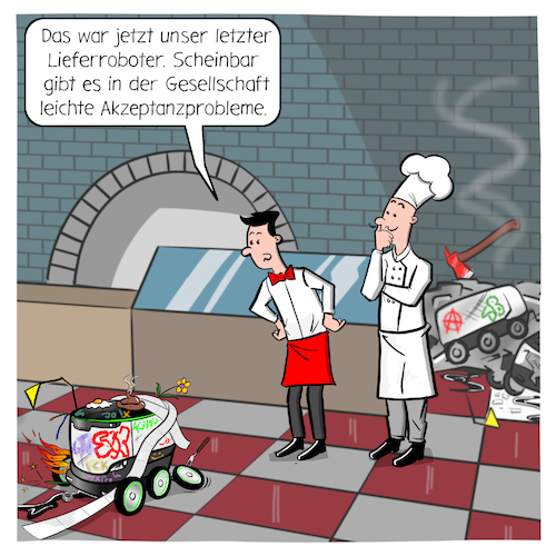 Cartoon: Lieferroboter (medium) by Cloud Science tagged lieferroboter,roboter,pizza,lieferung,pizzeria,lieferdienst,autonom,logistik,gesellschaft,zukunft,trend,tech,technologie,automatisierung,robotik,technik,it,digital,digitalisierung,innovation,wandel,disruption,arbeitswelt,arbeitslosigkeit,ki,kuenstliche,intelligenz,selbstfahrend,selbstfahrender,lieferroboter,roboter,pizza,lieferung,pizzeria,lieferdienst,autonom,logistik,gesellschaft,zukunft,trend,tech,technologie,automatisierung,robotik,technik,it,digital,digitalisierung,innovation,wandel,disruption,arbeitswelt,arbeitslosigkeit,ki,kuenstliche,intelligenz,selbstfahrend,selbstfahrender