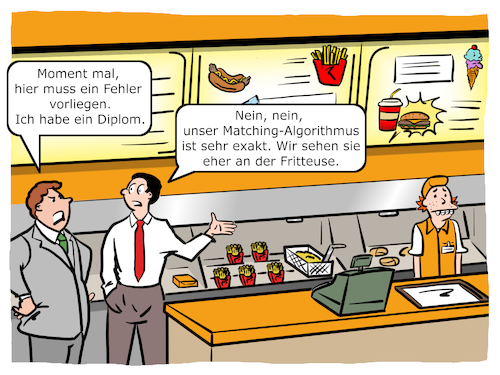 Cartoon: Matching Algorithmus (medium) by Cloud Science tagged matching,algorithmus,algorithmen,personal,personalbeschaffung,hr,human,resources,personalentwicklung,big,data,cloud,computing,ki,ai,technologie,digitalisierung,job,jobs,diplom,recriting,recriutment,xing,analyse,social,media,internet,it,ueberwachung,daten,datenschutz,zukunft,disruption,datenanalyse,computer,arbeit,fast,food,buergerbude,vorstellungsgespraech,berufe,beruf,jobbörse,plattform,matching,algorithmus,algorithmen,personal,personalbeschaffung,hr,human,resources,personalentwicklung,big,data,cloud,computing,ki,ai,technologie,digitalisierung,job,jobs,diplom,recriting,recriutment,xing,analyse,social,media,internet,it,ueberwachung,daten,datenschutz,zukunft,disruption,datenanalyse,computer,arbeit,fast,food,buergerbude,vorstellungsgespraech,berufe,beruf,jobbörse,plattform