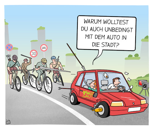 Cartoon: Mit dem Auto in die Stadt (medium) by Cloud Science tagged auto,autofahrer,verkehr,fahrradfahrer,verkehrswende,mobilität,fahren,blitzer,verbot,stadt,smart,city,autofrei,innenstadt,nachhaltig,umwelt,mobilitätswende,autocartoon,umweltsau,auto,autofahrer,verkehr,fahrradfahrer,verkehrswende,mobilität,fahren,blitzer,verbot,stadt,smart,city,autofrei,innenstadt,nachhaltig,umwelt,mobilitätswende,autocartoon,umweltsau