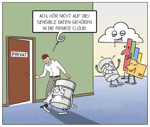 Sensible Daten von Cloud Science | Wirtschaft Cartoon | TOONPOOL