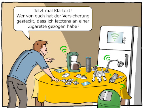 Cartoon: Smart Home (medium) by Cloud Science tagged smart,home,ki,ai,iot,internet,of,things,der,dinge,vernetzt,sensoren,technik,technologie,tech,entwicklung,abhoeren,daten,datenschutz,alexa,chips,disruption,digitalisierung,digital,nsa,ueberwachung,versicherung,insurence,insuretech,intelligent,industrie,40,wirtschaft,lifestyle,haus,heim,wohnen,living,zukunft,smart,home,ki,ai,iot,internet,of,things,der,dinge,vernetzt,sensoren,technik,technologie,tech,entwicklung,abhoeren,daten,datenschutz,alexa,chips,disruption,digitalisierung,digital,nsa,ueberwachung,versicherung,insurence,insuretech,intelligent,industrie,40,wirtschaft,lifestyle,haus,heim,wohnen,living,zukunft