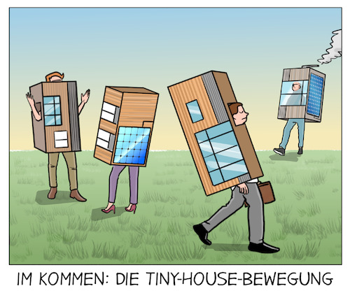 Cartoon: Tiny House (medium) by Cloud Science tagged tiny,house,kleines,haus,leben,architektur,wohnen,nachhaltigkeit,bauen,cartoon,umwelt,öko,minimalistisch,ressourcen,verbraucher,tiny,house,kleines,haus,leben,architektur,wohnen,nachhaltigkeit,bauen,cartoon,umwelt,öko,minimalistisch,ressourcen,verbraucher